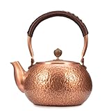 Kupferkessel, Wasserkocher, kochende Teekanne, manuell geschlagene Kupfer-Teekanne, unbeschichtetes Teeset, Kapazität: 1,6 l/Kapazität: 1,2 l (12 Liter)