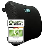 JX Office Ergonomisches Rückenkissen vorbeugt und lindert Rückenschmerzen - Memory Foam Lendenkissen/Lordosenstütze für Bürostuhl u. Rollstuhl u.A. | Reise Gadget