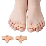 4 Stück Zehentrenner, Silikon Zehenspreizer aus Weichem Gel zur Hallux-Valgus-Therapie, Orthesen-Zehenspreizer Zur Korrektur von Ballenzehen, Zehenabstandshalter Universalgröße Toe Separatoren