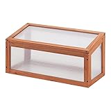 casa.pro Frühbeet Laarbeek Mini Gewächshaus aus Holz 60 x 30 cm Frühbeetkasten Pflanzenbeet Kiefernholz Polycarbonat