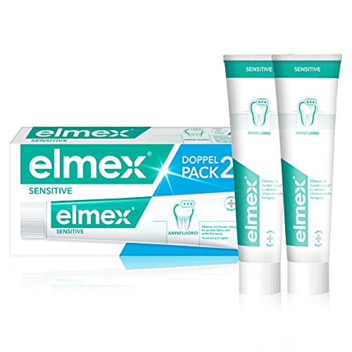 elmex Zahnpasta Sensitive, Doppelpack (2 x 75 ml) - Zahncreme pflegt und schützt schmerzempfindliche Zähne