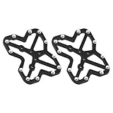 MTB Fahrrad Pedale - Aluminium MTB Pedale, abgedichtete Lager Fahrrad | Schwarze Rennradpedale mit Reflexstreifen Rutschfeste Pedale Aluminiumlegierung Pedale