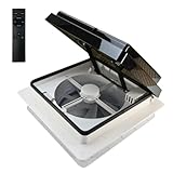 ZOIZ Wohnwagen-Dachlüftungsventilator, 12 V, 360mm*360mm, Wohnmobil-Ventilator mit Fernbedienung, leise, eingebauter Regensensor, 4 Geschwindigkeiten, umkehrbare Belüftung, Timer-Einstellung, für