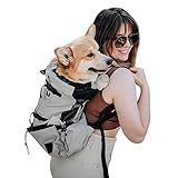 Galatée Hundetragerucksack, Tragbarer Verstellbarer Hunderucksack, Belüfteter Haustiertragerucksack, Haustierrucksack Zum Wandern Im Freien Wandern Bergsteigen Reisen(XL, Grau)