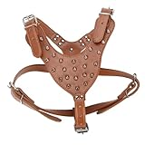 Garneck Hundegeschirr für Große und Kleine Verstellbares Sicherheitsgeschirr aus PU und Metall für Training und Reisen Ergonomische Passform Design