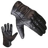 PROANTI Motorradhandschuhe Leder Sommer Motorrad Handschuhe Touchscreen Funktion (XXL)