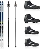 Fischer Langlaufski-Set Summit klassisch + Bindung + Schuhe + Stöcke (199 cm Länge (für 82 bis 90 Kg))