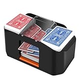 QUICARD Elektrischer Kartenmischer – Geräuscharmer & Wiederaufladbar (2000 mAh) – Mischt 2 Kartensätze – Automatischer Kartenmischer für Poker, Bridge, Rommé