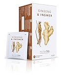 Nutra Tea Ginseng & Ginger - fördert Verdauung & Leistungsfähigkeit, Ingwertee trägt zur Aufrechterhaltung des Immunsystem bei, 20 wiederverwendbare Teebeutel, Kräutertee mit Ingwer & Ginseng