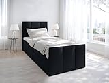 AXLIVING Levente Boxbett mit Bettkasten 120x200 Boxspringbett Schwarz