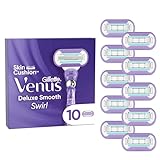 Gillette Venus Deluxe Smooth Swirl Rasierklingen für Rasierer Damen, 10 Ersatzklingen Damenrasierer mit 5-fach Klinge, für eine länger anhaltende, glatte Rasur