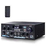 AK55 HiFi-Verstärker Stereo Amplifier Bluetooth 5.0 Power Amplifier 2 Kanal Verstärker 70W X 2 Audio Verstärker Receiver Digital Amplifier Endstufe mit USB, SD, RCA für Zuhause oder Auto