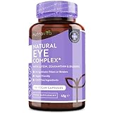 Natürliche Augen Kapseln - HOCHDOSIERT mit 20 mg Lutein, 2,5 mg Zeaxanthin, Heidelbeerextrakt, Vitamin A, B12 & Zink - 90 vegane Kapseln - ohne unerwünschte Zusatzstoffe - 3 Monatsvorrat