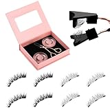 Magnetische Wimpern - 2 Paare Natürlich Look Magnet Wimpern - Wiederverwendbare 3D Magnetic Lashes Ohne Eyeliner Oder Kleber- Magnetwimpern mit Applikator