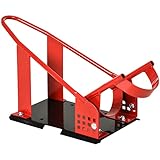 HOMCOM Motorradständer mit verstellbarer Länge Motorradständer Universal Hubständer mit Gummiabdeckungen Basis Metallrahmen Last 450 kg für Wartungsarbeiten Rot