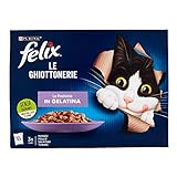 Purina Felix Felix le Gottonerie Nassfutter für Katzen mit Rind, Huhn, Lachs und Thunfisch, 12 x 85 g