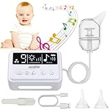 Nasensauger Baby Elektrisch, AOSITE Nasensauger Baby Staubsauger für Neugeborene mit 9 Saugstufen und 3 Silikonspitzen, Baby Nasensauger Elektrisch für Kleinkinder und Säuglinge mit Musik, LED-Licht