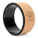 TREXO Yoga Rad Naturkork mit einem Durchmesser von 26 cm und einer Breite von 13 cm in Braun aus 100% ökologischem Kork Perfekt zum Dehnen Bequem durch Schaumstoffpolsterung Leichtes Yoga Rad