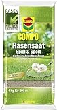COMPO Rasensaat Spiel und Sportrasen - Rasensamen für den Sport- und Spielrasen - zuverlässige Aussaat - 4 kg