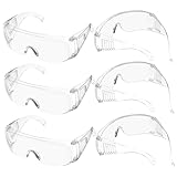 Zerodeko 6 Paare Brille Auge Erwachsene Wissenschaft Universal- Schutz schützend Schilde für Sicherheitsglas über Glas Laborgläser Mann aus klarem Sicherheitsglas Plastik Transparent