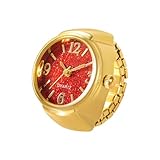 Analoger Uhren-Ring – Vintage-Uhren für Damen, Neuheitsuhren mit genauer Anzeige, geeignet für Jahrestag, Weihnachten, Urlaub, Abschlussgeschenk, rot, riferimento alla descrizione, Verweis auf die