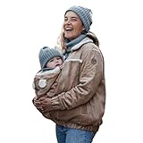 fun2bemum Wendbare Cord-Umstands- und Tragejacke 5-in-1 Allwetter-Funktionsjacke für Schwangerschaft, Babytragen & Alltag (DE/NL/SE/PL, Alphanumerisch, S, Regular, Regular, Mokka)