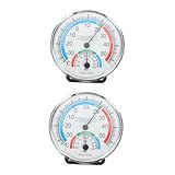 2 Stück Thermometer Hygrometer für Präzise Temperatur und Luftfeuchtigkeitsmessung für Innen und Außenbereich mit Faltbarem und Robustem Material für Wohnzimmer Garten