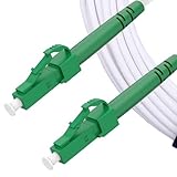 Elfcam® - 10m LC/APC zu LC/APC Glasfaserkabel Singlemode Simplex, OS2 9/125μm LSZH Optischer Kabel Weiß (10M)