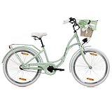 Goetze Style 24 Zoll Kinderfahrrad, 14 Zoll ALU Rahmen, 3-Gang Nabenschaltung, Rücktritt- und V-Bremse, LED-Beleuchtung, Rattan Korb, Gepäckträger, Schutzbleche, Komfortsattel, Seitenständer!