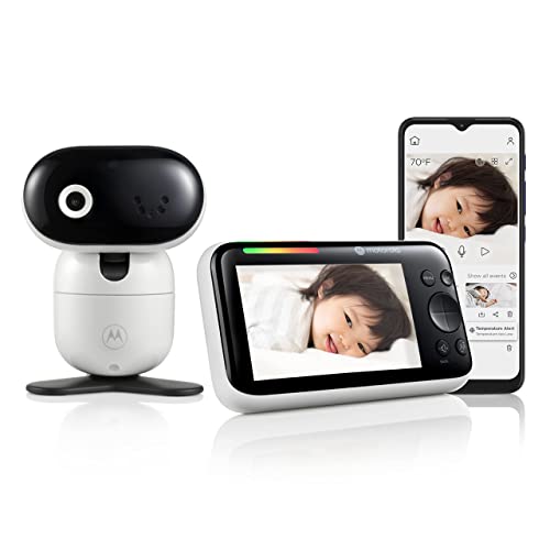 Motorola Nursery PIP1610 HD Wifi Video Babyphone mit 5' HD 720p Elterneinheit und Motorola Nursery App – Ferngesteuertes Schwenken, Neigen und Zoomen – Zwei-Wege-Gespräch – Sicher und privat