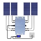 Intelligenter Solarwechselrichter 2.88kgSolar-Mikrowechselrichter 1200w Mikro‑Wechselrichter mit IP65 Wasserschutz LCD-Display, Solar Wechselrichter für 36V Module Netzverbindung im Aluminium-Gehäuse