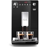 Melitta Purista - Kaffeevollautomat - flüsterleises Mahlwerk - Direktwahltaste - 2-Tassen Funktion - 3-stufig einstellbare Kaffeestärke - Schwarz (F230-102)
