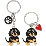 Uzztfa 2 Stück Dackel-schlüsselanhänger, Metall-schlüsselanhänger in Hundeform, Dackel-taschenanhänger, Niedlicher Taschenanhänger, Ornament-schlüsselanhänger Für Hundeliebhaber