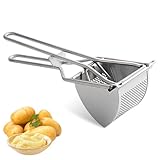 Kartoffelpresse Edelstahl, Robuster Kartoffelstampfer, Multifunktionale Kartoffelquetsche mit Ergonomischem Griff für Leichte Handhabung,Ideal für Kartoffelbrei, Spätzle, Obstpüree und Gemüse