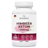 Bandini® Himbeer Keton 1200 mg - Raspberry Ketone mit Himbeerfruchtextrakt - 180 Kapseln für 6 Monate - 100% Vegan Himbeerketon Supplement - Ideal für Keto-Diät & Low Carb - Ohne Magnesiumstearat