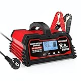 Autobatterie Ladegerät 30A 12V/24V Batterieladegerät Auto Vollautomatisches Intelligentes Erhaltungsladegerät mit LCD-Bildschirm, Ladegeräte für Autobatterien