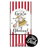 STEINBECK Nikolaus Geschenk-Schokolade 100g Tafel Liebe Grüße vom Nikolaus Adventskalender Wichtel