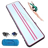 ALIFUN Luft Matte Tumbling Track Gymnastik Aufblasbare Tumble Matte 6 10 13 16 20 FT Training Matte Dick 10 CM 20CM Zoll Hellgrün Mit Luftpumpe