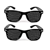 Rasterbrille Pinhole Glasses,Schwarze Rasterbrille,Augentrainer Lochbrille,Gitterbrille Mit Faltbaren,Lochrasterbrille,Multi Dot Brille,Raster Multidot Brillen Zum Augenentspannungstraining,2 Stücke