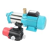 Soudesileim 1300W Kreiselpumpe, 4000L/H Kreiselpumpe Selbstansaugend Mit Druckschalter, Ansaughöhe 8m, Förderhöhe 98m, Für Hauswasserwerke, Haus Und Garten