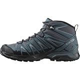 Salomon X Ultra Pioneer Mid Gore-Tex wasserdichte Herren Wanderschuhe, Alle Wetterbedingungen, Sicherer Fußhalt, Ebony, 44 ⅔