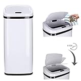 Automatischer Mülleimer mit Sensor 30-60 Liter - rostfreier Abfalleimer mit Bewegungssensor und Klemmring für Müllbeutel - automatisches Öffnen/Schließen, Soft-Close-Deckel, kontaktloses Entsorgen