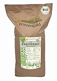 Bio Heupellets, WiesenGold® Bio KräuterHeu Pellets/Cobs (20kg) – Premium Pferdefutter, von artenreichen Kräuterwiesen, Melassefrei, ohne Zuckerzusatz, staubfrei, Bio Heucobs, Bio Grascobs,