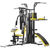 Dione HG5 - Fitnessstation - Multi-Gym - Krafstation mit Boxsack - Einschließlich 65 kg Gewichte - Erweiterbar auf 100 kg - Homegym