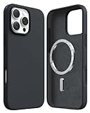 TORRAS Magnetisch Silikon Hülle für iPhone 16 Pro [Top LSR Flüssigsilikon] Militärschutz Stoßfeste Handyhülle Seidenweiches Griffgefühl Langlebig Schutzhülle für iPhone 16 Pro Case Samtschwarz