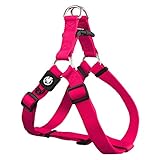 DDOXX Nylon Step-In Hundegeschirr - Verstellbare Brust Welpengeschirr für alle Größen - XXS (Pink)