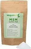 Veganol MSM Kristalle 1000g (Methylsulfonylmethan) Made in Germany, vegan, höhere Bioverfügbarkeit als Pulver oder Kapseln, Reinheitsgrad 99,9%, Nahrungsergänzungsmittel für Mensch und Tier geeignet