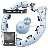 WELHERO® Smart Hula-Hoop Reifen Erwachsene & Anfänger - Einstellbare Größe 66-121cm XXL - Hullahub Reifen mit Ball für Training mit Spaß - Mit Gewicht, Zähler, Noppen, Tasche und Fitnessband