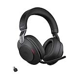 Jabra Evolve2 85 Wireless PC Headset with Charging Stand – Noise Cancelling UC Certified Stereo Headphones with Long-Lasting Battery – USB-C Bluetooth Adapter – Black