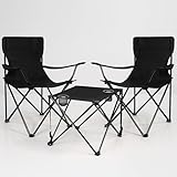 SPRINGOS Campingtisch mit Zwei Klappstühlen Freizeitmöbel Camping-Set 3-TLG.